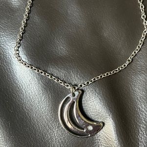 Morellato half moon necklace with pendant and rhinestone / Italy